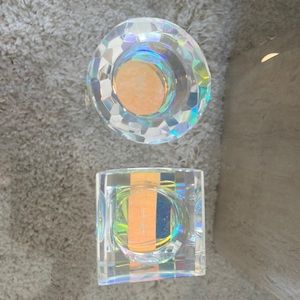 Oleg Cassini NWT Crystal Votive Candle Set